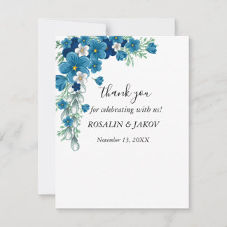 watercolor floral wedding wedding thank you card