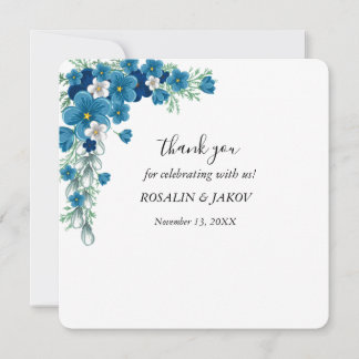 watercolor floral wedding wedding thank you card