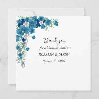 watercolor floral wedding wedding thank you card