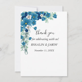 watercolor floral wedding wedding thank you card