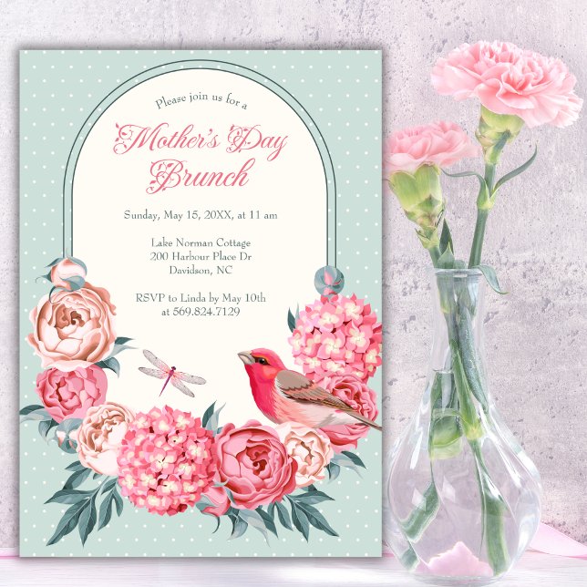 Watercolor Floral Whimsical Mother's Day Brunch Invitation (Creator Uploaded)