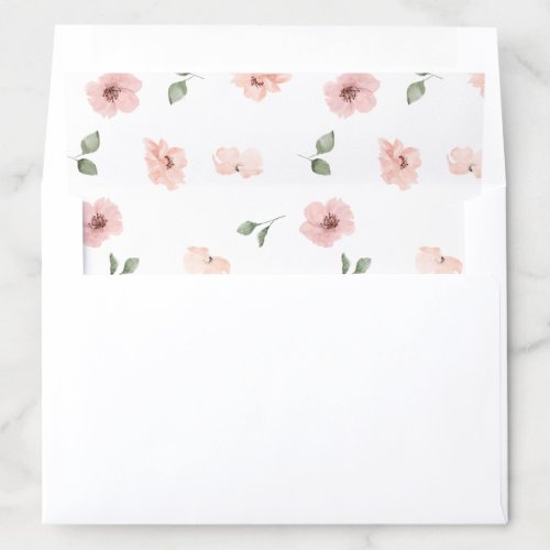 Watercolor Floral Whimsy Pattern Envelope Liner