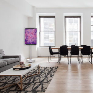 Watercolor floral white pink peach lavender table lamp