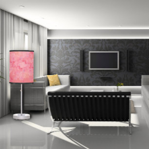 Watercolor floral white pink peach orange table lamp