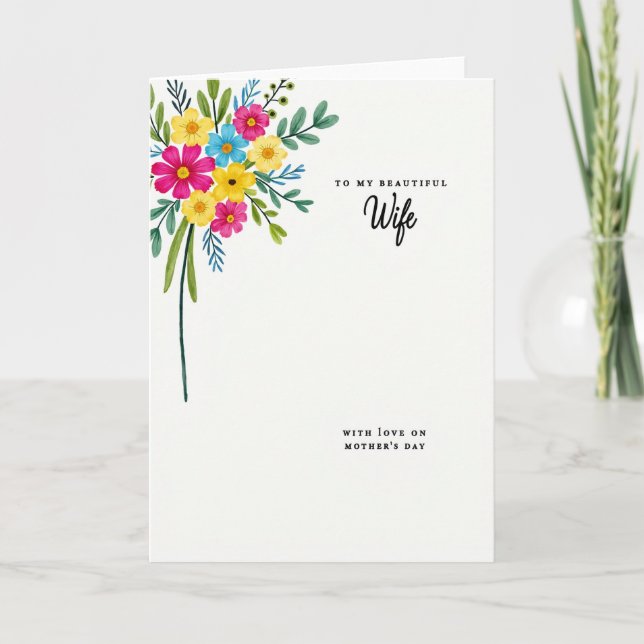 Watercolor Floral Wife Card (Front)