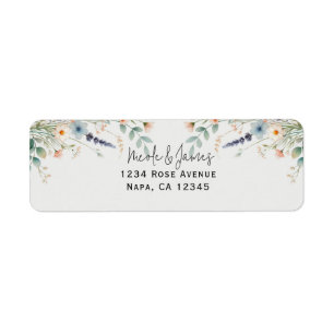 Watercolor Floral Wildflower Spring Wedding Label