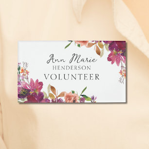 Watercolor Floral Wildflowers Name Tag