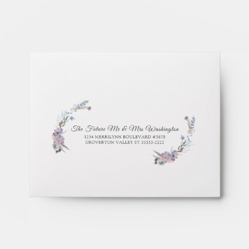 Watercolor Floral Wildflowers RSVP Return Address Envelope