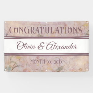 Watercolor Floral Wildflowers Wedding Reception Banner