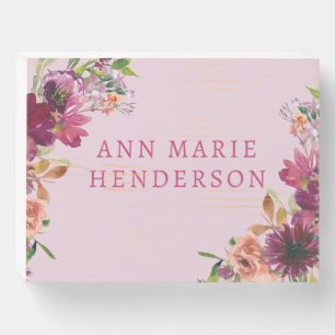 Watercolor Floral Wildflowers Wooden Box Sign