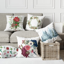 Watercolor floral winter pine flowers Winter decor