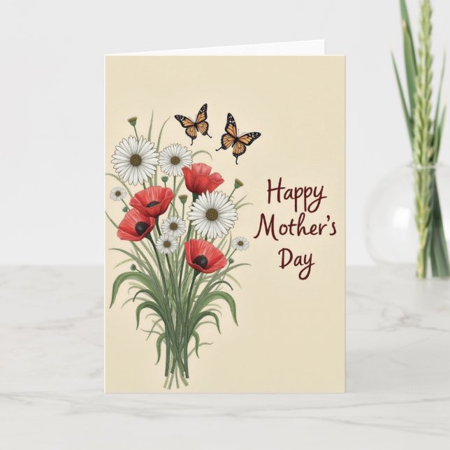 Watercolor Floral Wishes Card (Front)