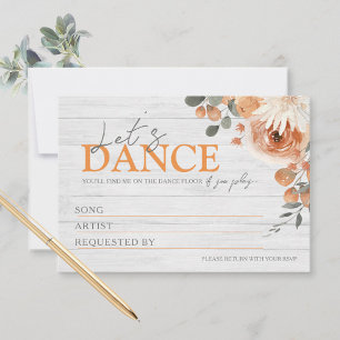 Watercolor Floral Wood Wedding Song Request Cards