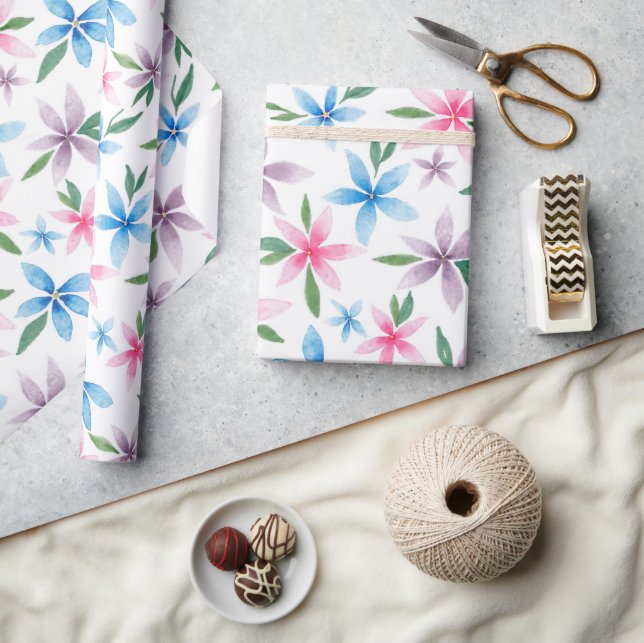 Watercolor floral wrapping paper (Crafts)