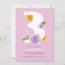 Watercolor Florals 3rd Birthday Party