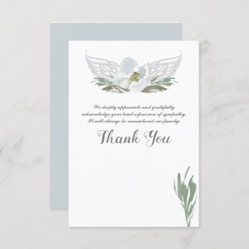 Watercolor Florals Angel Wings Thank You Invitation by VGInvites at Zazzle