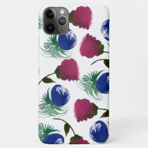 Watercolor Florals Blue Burgundy Greenery Paint iPhone 11 Pro Max Case