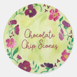 Watercolor Florals Classic Round Sticker