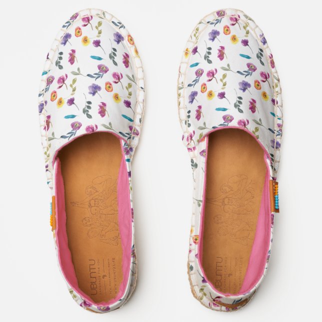 Watercolor Florals Espadrilles (Front)