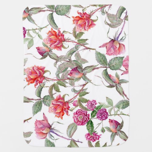 Watercolor Florals Hand_Painted Harmony Baby Blanket