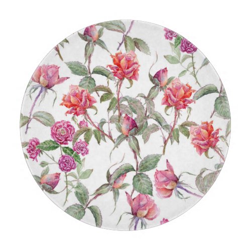 Watercolor Florals Hand_Painted Harmony Cutting Board