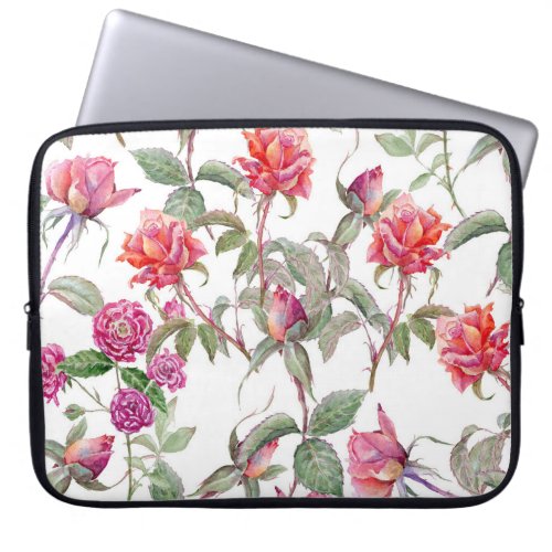 Watercolor Florals Hand_Painted Harmony Laptop Sleeve