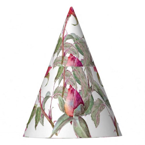 Watercolor Florals Hand_Painted Harmony Party Hat