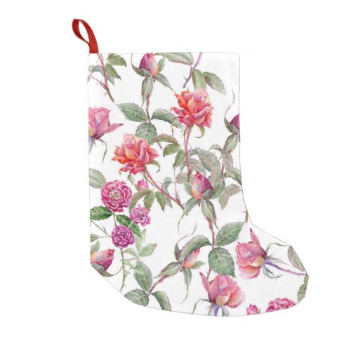 Watercolor Florals Hand_Painted Harmony Small Christmas Stocking