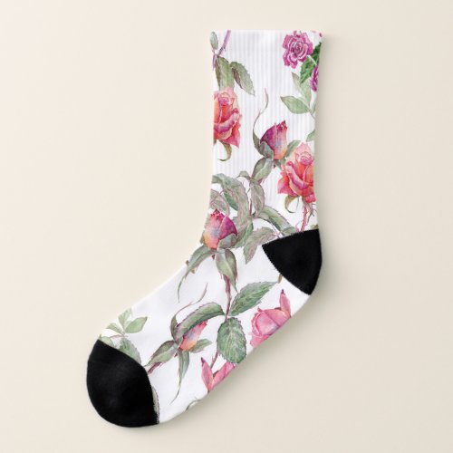 Watercolor Florals Hand_Painted Harmony Socks