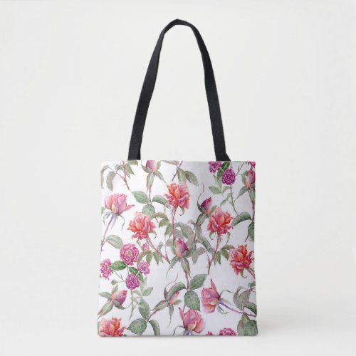 Watercolor Florals Hand_Painted Harmony Tote Bag
