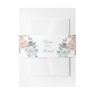 Watercolor Florals Invitation Belly Band