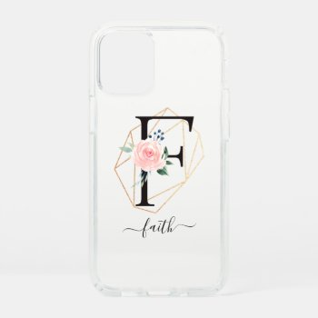 Watercolor Florals Letter F Monogram Speck Iphone 12 Mini Case by heartlockedcases at Zazzle