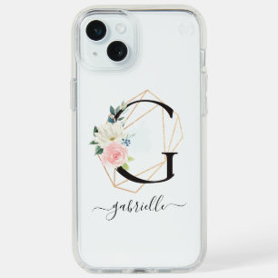 Watercolor Florals Letter G Monogram iPhone 15 Plus Case