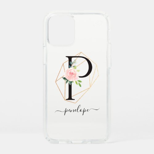 Watercolor Florals Letter P Monogram Speck iPhone 12 Mini Case
