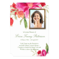 Watercolor Florals & Photo Funeral Thank You Card
