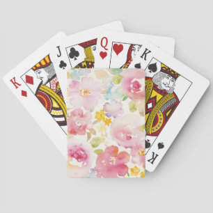 Watercolor Florals Poker Cards