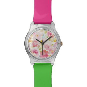 Watercolor Florals Watch by wildapple at Zazzle