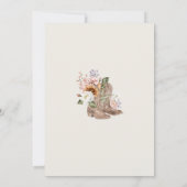 Watercolor Florals Western Cowboy Boots Wedding Invitation (Back)