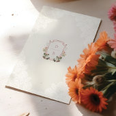 Watercolor Florals Western Horseshoe Lace Wedding Invitation