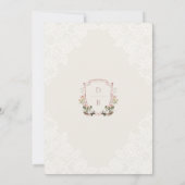 Watercolor Florals Western Monogram Crest Wedding  Invitation (Back)