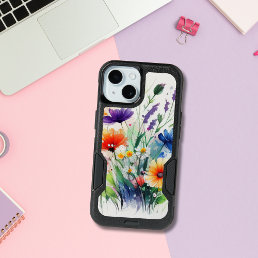 Watercolor Florals Wildflowers Feminine Otterbox iPhone 15 Case