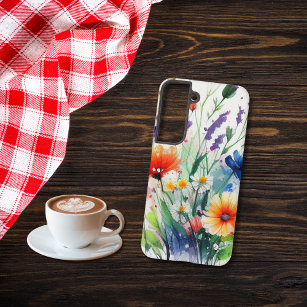 Watercolor Florals Wildflowers Feminine Trendy Samsung Galaxy S22 Case