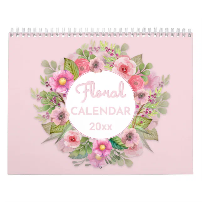 Watercolor Florals with Motivation Quotes Calendar Zazzle