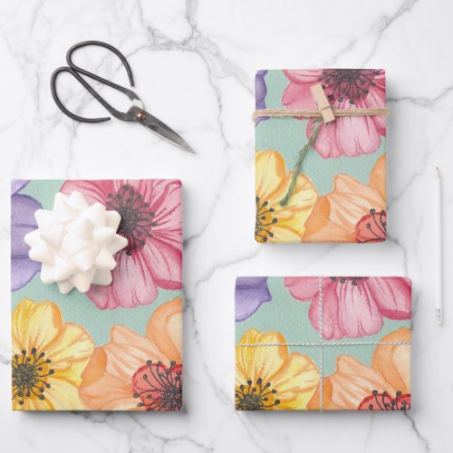 Watercolor Florals Wrapping Paper