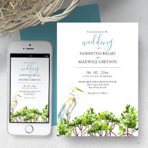 Watercolor Florida Destination Wedding Invitations