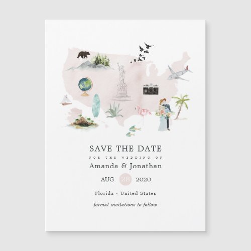 Watercolor Florida USA Destination Wedding