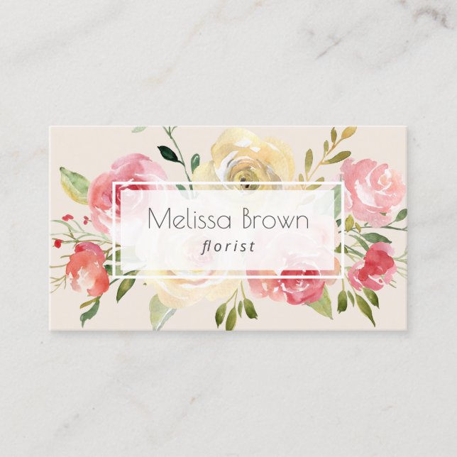 watercolor florist business card (Front)