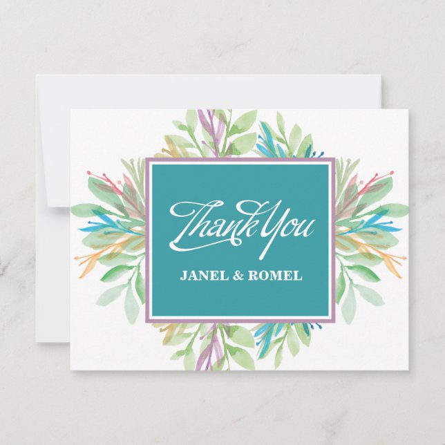 Watercolor Flower 4 - Thank you Card (Front)