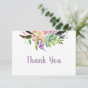 Watercolor Flower 90th Surprise Birthday Thank You Note Card