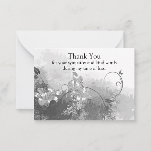 Watercolor Flower After Funeral Thank You Cards